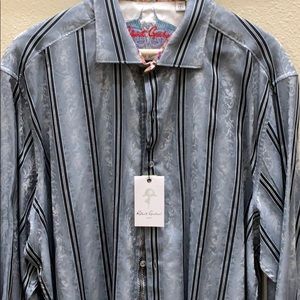 New Robert graham silver men shirt